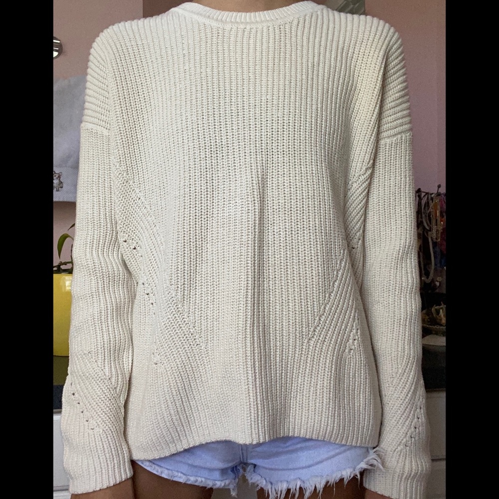 Lucky Brand medium cream sweater with bow in back